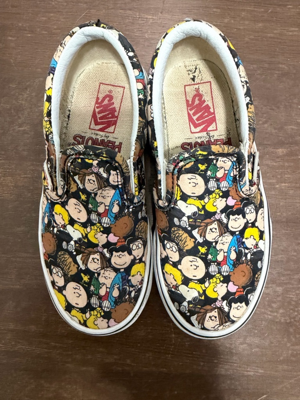Peanuts Kids Slip-On Sneakers in Black Multi - Peanuts x Vans Style